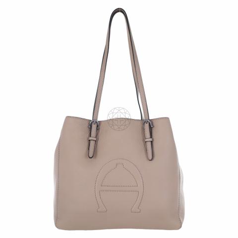 Sell Aigner Etienne Aigner Logo Embossed Tote Nude HuntStreet